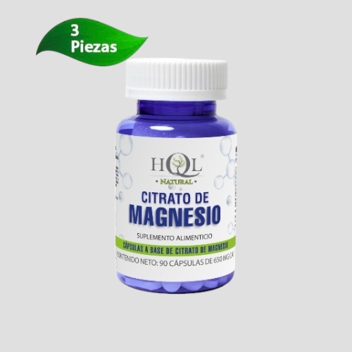 3 Frascos De Citrato De Magnesio HQL Envio Gratis!