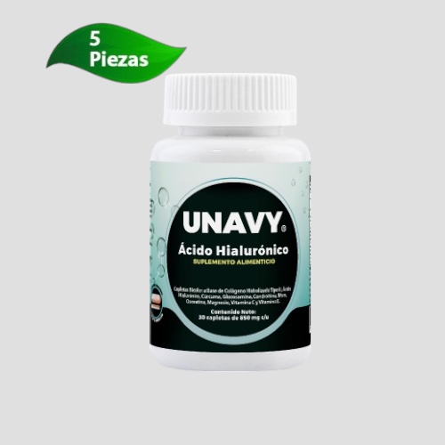 5 Piezas UNAVY Ácido Hialuronico Con 30 Cap C/u ENVIO GRATIS!