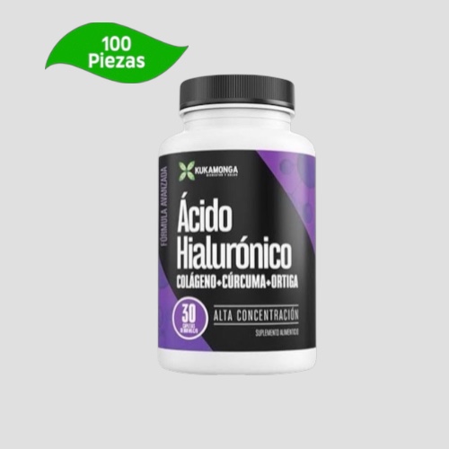 100 Piezas Ácido Hialuronico Colágeno Cúrcuma Ortiga Kukamonga 30 Cap C/u ENVIO GRATIS!