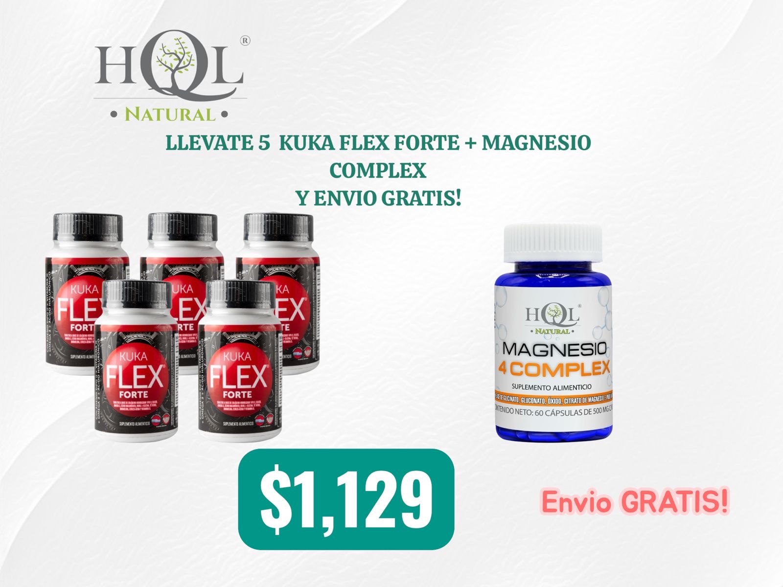 Kit 5 Kuka Flex Forte + 1 Magnesio Complex